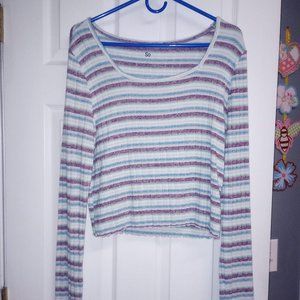 So Blue and Purple striped boat neck sweater